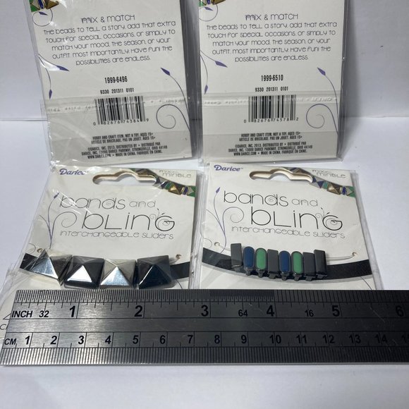 Jewelry Charm Sliders Black Blue 4 Packs Mix and Mingle Darice Bands and Bling - Picture 8 of 12